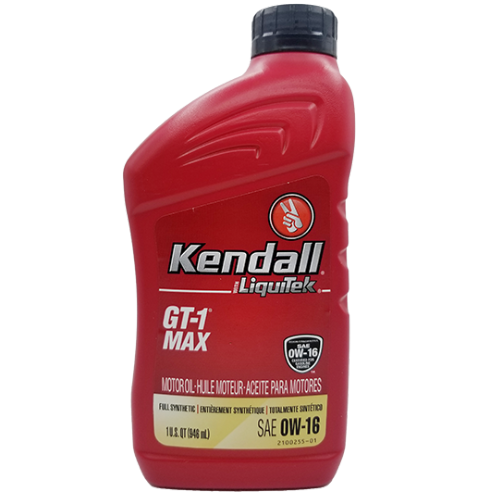 ACEITE KENDALL GT-1 MAX MO, FULL SINTETICO, 0W-16, 12/1