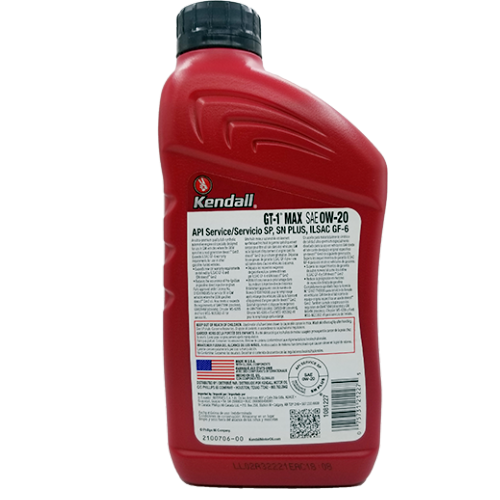 ACEITE KENDALL GT-1 MAX MO, FULL SINTETICO, 0W-20, 12/1, GEN3