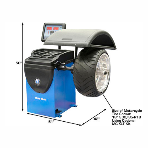 BALANCEADORA DE LLANTAS ATLAS WB41 C/ CUBIERTA Y MONITOR