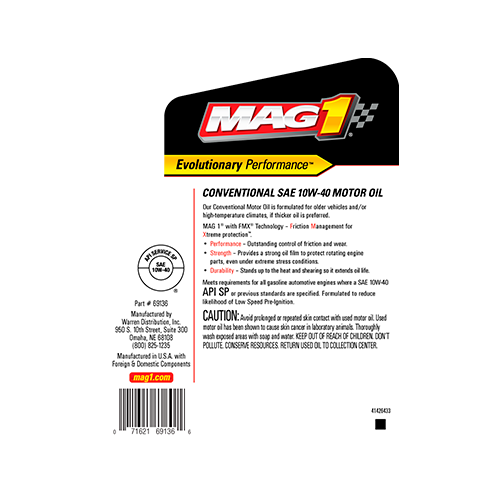 ACEITE MAG 1 MAG61650 CONVENTIONAL SAE 10W-40 SN  6/1 QT